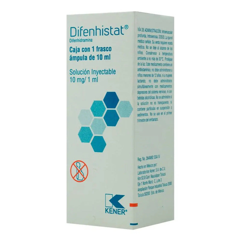 Difenhistat Solución 10 Mg, 1 Frasco Ámpula 10 Ml