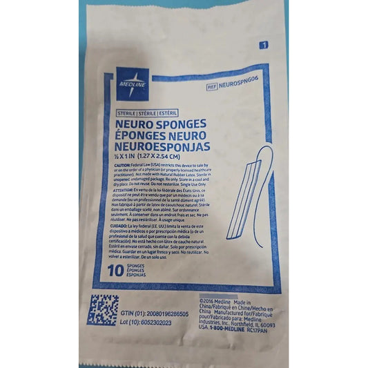 Cotonoide Neuroquirúrgico Medline De 1.27 X 2.54 Cm Azul Claro