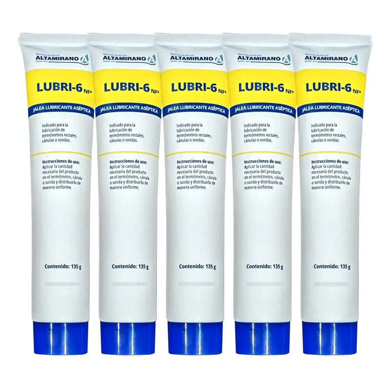 Jalea Lubricante Aséptica Lubri-6 Paq C/5 Pzas Usos Varios