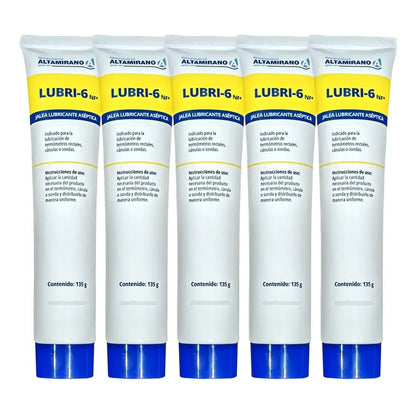 Jalea Lubricante Aséptica Lubri-6 Paq C/5 Pzas Usos Varios