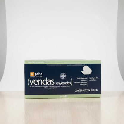 Venda Enyesada Galia 10cm C/12pzas Uso Medico Profesional Blanco