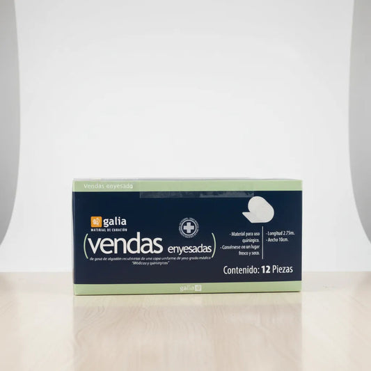 Venda Enyesada Galia 10cm C/12pzas Uso Medico Profesional Blanco