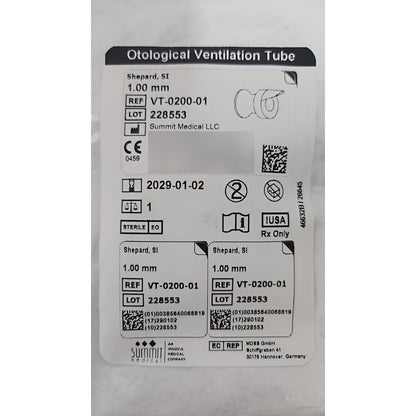 Tubo De Ventilacion Para Oido Marca Summit Medical