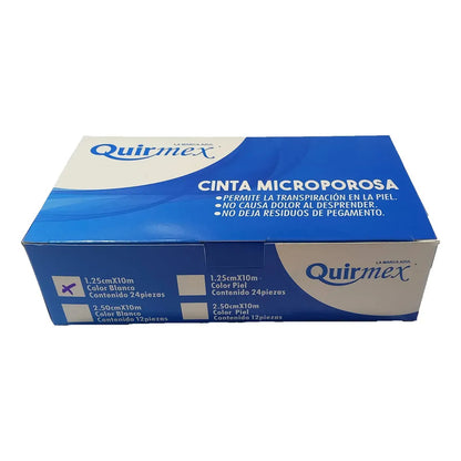 Cinta Microporosa Blanca 1.25cmx10m (24 Piezas) Uso Clinico