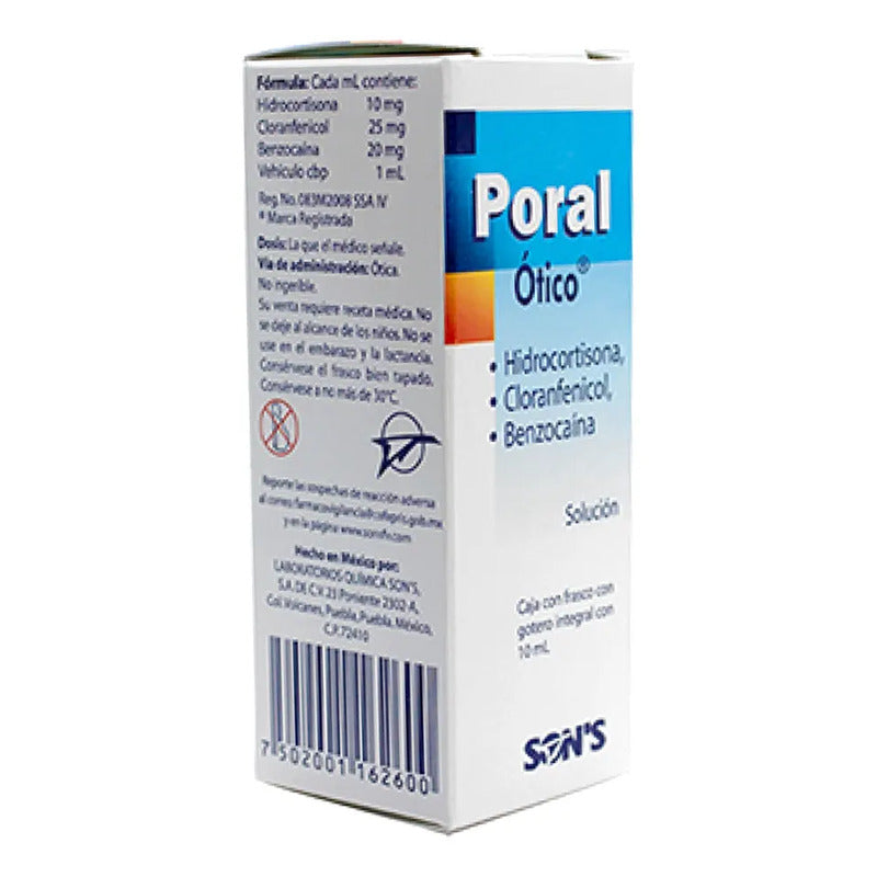 Poral Ótico Solución Caja Con Frasco Con Gotero Con 10ml