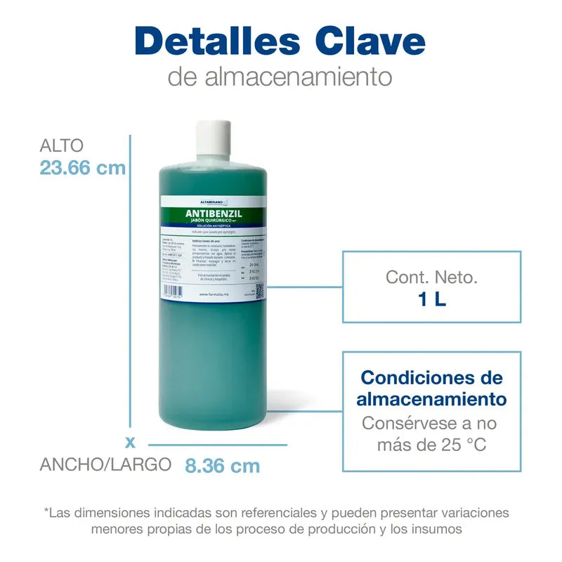 Farmaceuticos Altamirano Antiséptico Antibenzil Jabón Quirúrgico Nf