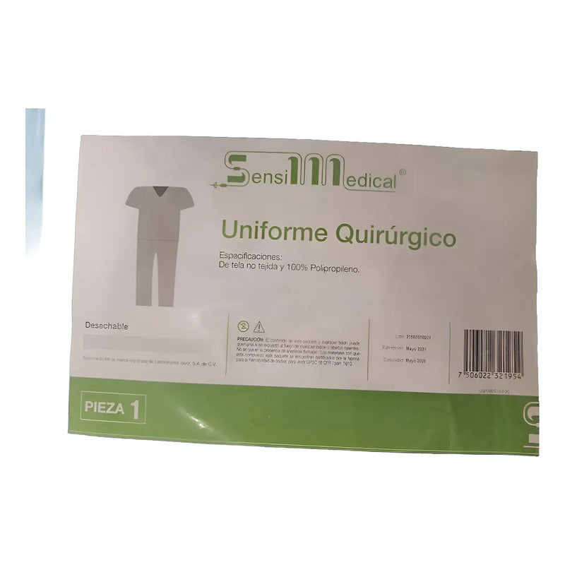 Uniforme Quirúrgico Sesnsimedical Material Sms Azul Unitalla Azul Claro Tela No Tejida Polipropileno Unitalla
