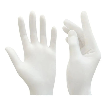 Guante De Latex Plus Ambiderm No Estéril Con 100 Pzas Color Blanco Talla Grande G