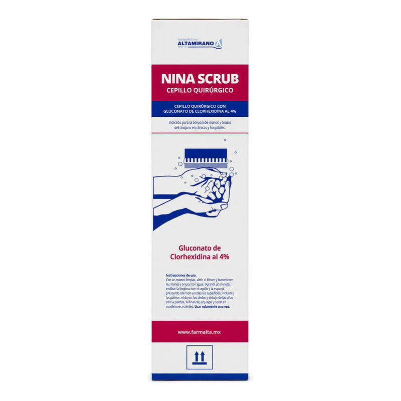 Cepillo Quirúrgico Solución Antiséptica Nina Scrub 30pz