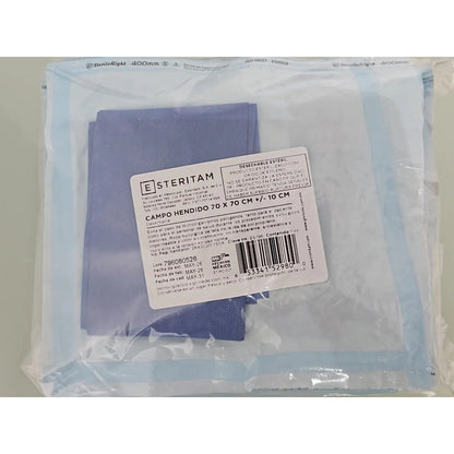 10 Campos Hendidos Esteriles Sms 70 X 70 Cm Uso Clinico Azul Lisa Unitalla