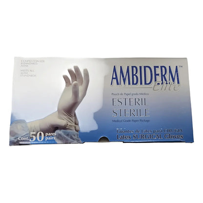 Guante De Látex Para Cirugía Elite 7.5 Ambiderm C/50 Pares Natural 7.5