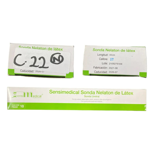 Caja 10 Sondas Nelaton Látex 22fr 40cm Sensi Medical Descartables