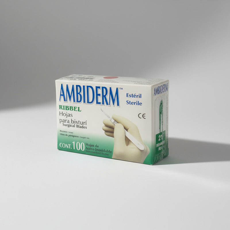 Hoja Para Bisturí Ambiderm #21 Acero Inox Caja Con 100 Hojas