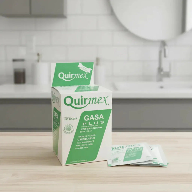 Gasa Estéril Plus Quirmex 10cm X 10cm Caja Con 100 Piezas