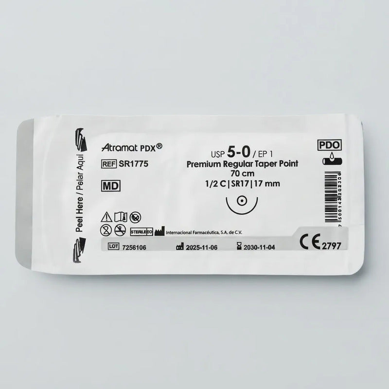 Sutura Atramat Pdx 5-0 Redondo 17mm Polidioxanona Sr1775 Blanco