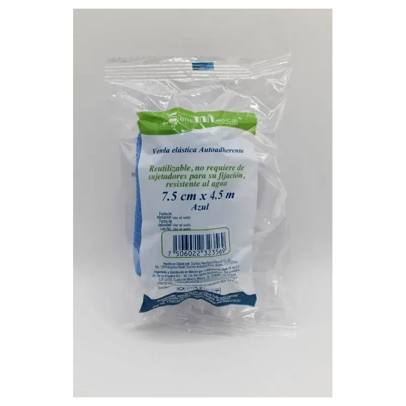 Venda De Compresión Deportiva Autoadherente Azul7.5cm X 4.5m Azul