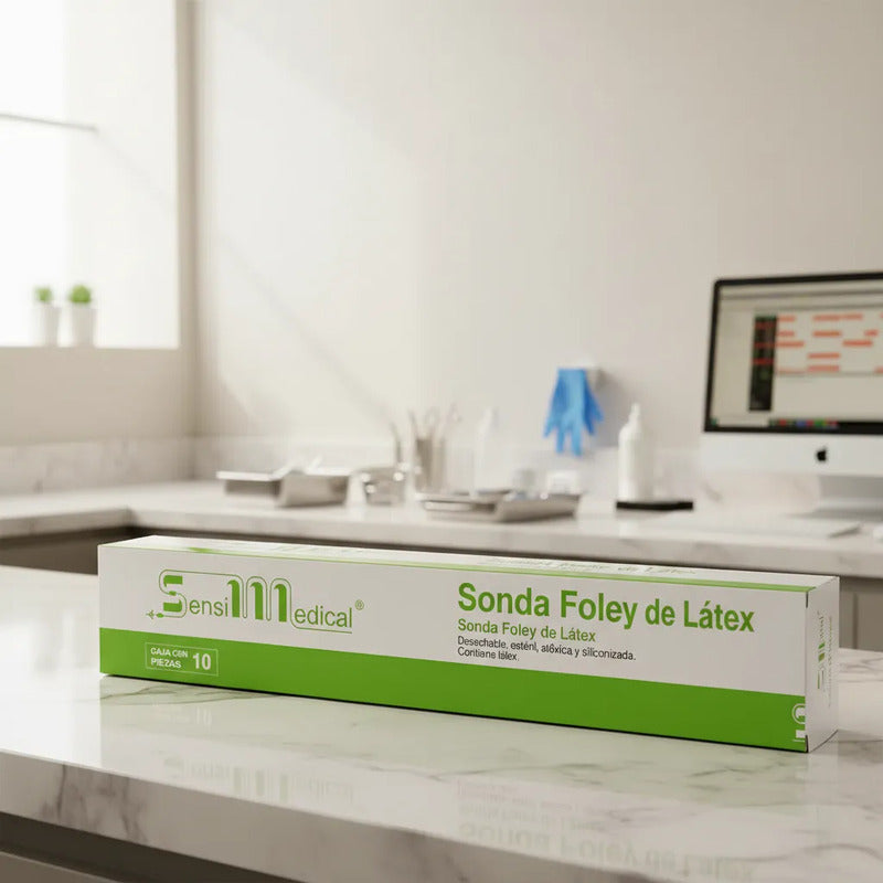 10 Sondas Foley Látex Sensimedical 3 Vías 26fr Globo 30ml