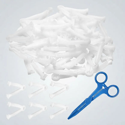 100 Pinzas Desechables P/cordón Umbilical Y 1 Pinza Hemostat Recto