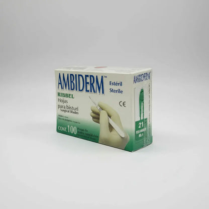 Hoja Para Bisturí Ambiderm #21 Acero Inox Caja Con 100 Hojas