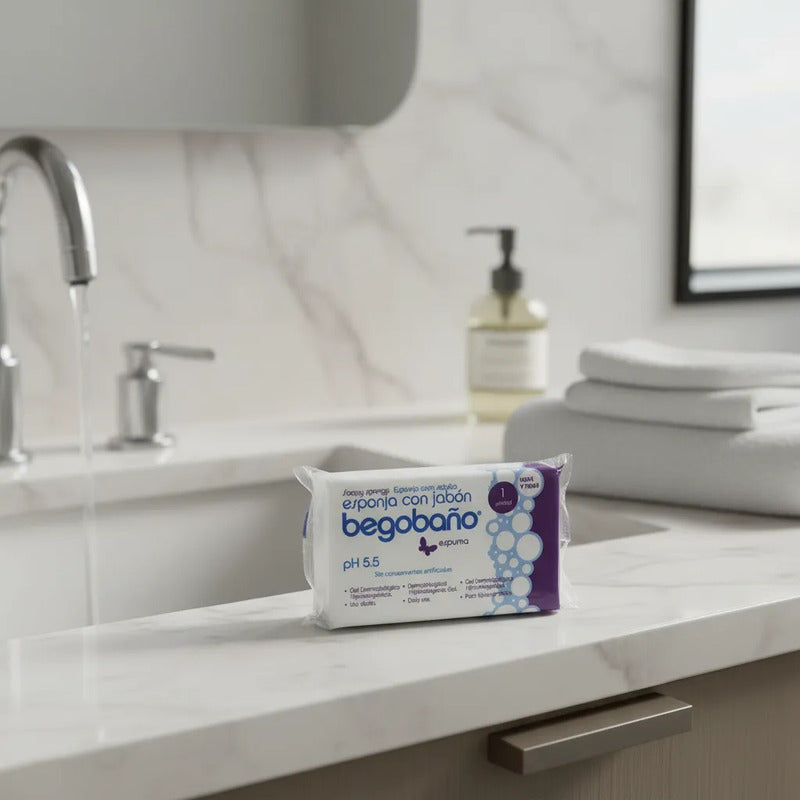 Esponja Begobaño Con Jabón Ph 5.5 - 4 Pzs