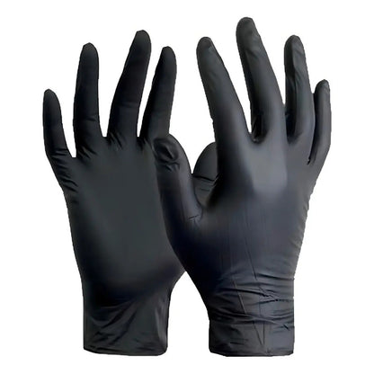 Guantes Descartables Antideslizantes Ambiderm Color Negro Talle G De Nitrilo X 100 Unidades