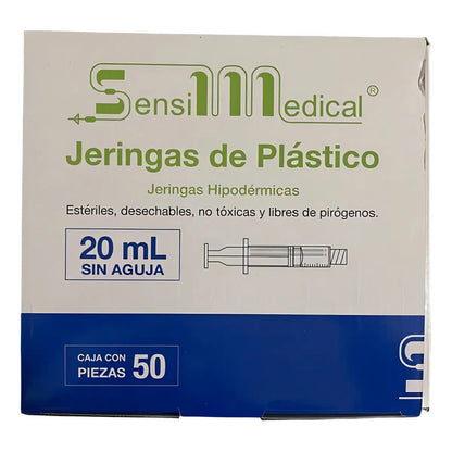 Jeringa Sensil Medical 20 Ml Sin Aguja Desechable Caja 50 Unidades