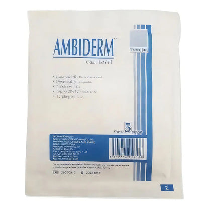 Gasa Estéril Ambiderm 7.5 X5 Cms 20 Sobres 5 C/u