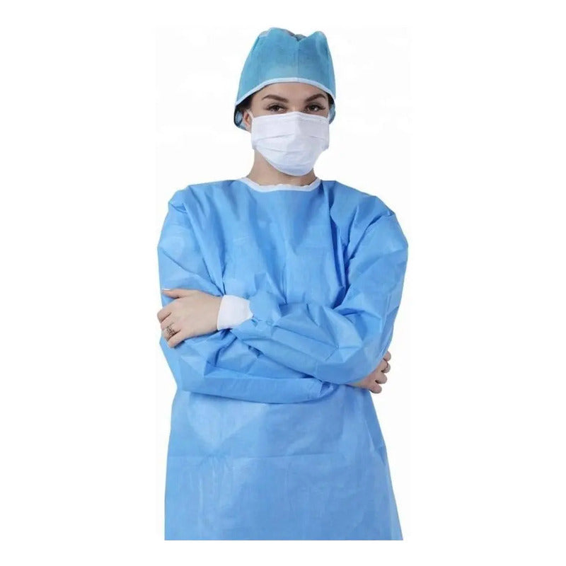 Bata Quirúrgicareforzada Estéril Sellada Marca Sensimedical Azul Grande