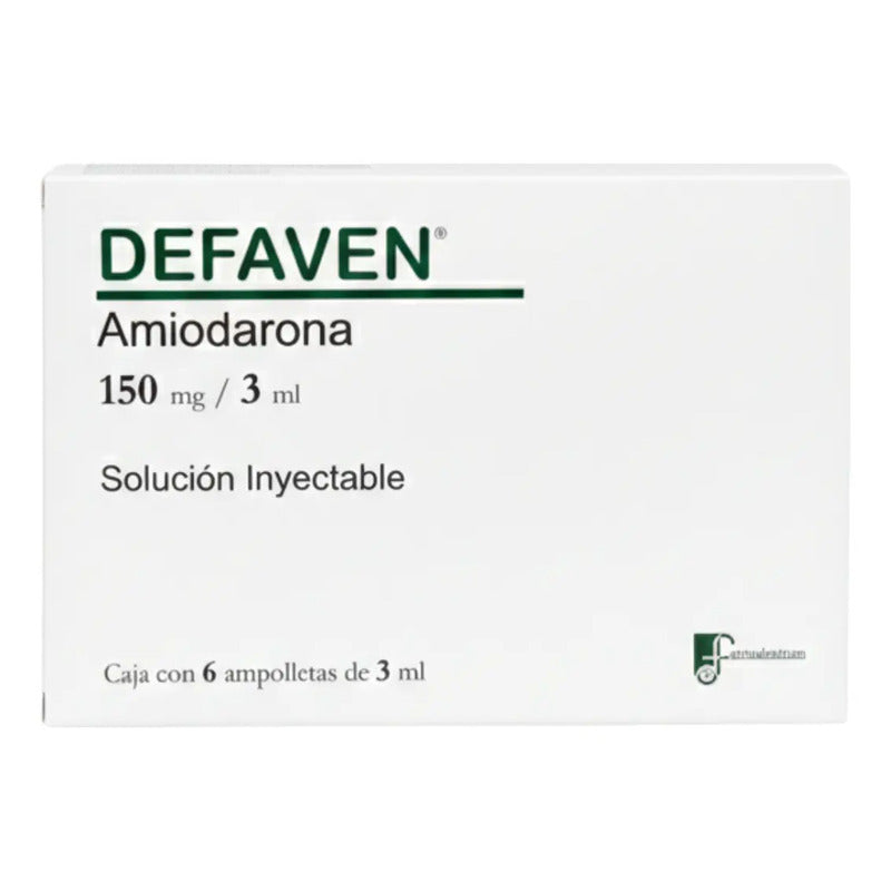Defaven Amiodarona 150mg/3ml 6 Amp. Inyectables Farmadextrum