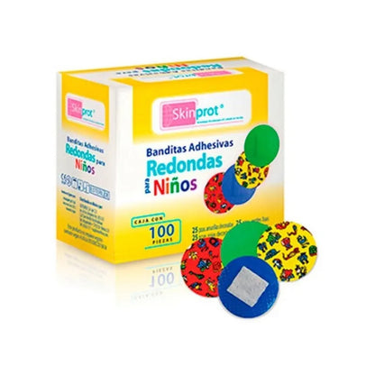 Banditas Adhesivas, Curitas Infantil Skinprot Colores C/100