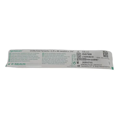 5 Spinocan Aguja De Raquianestesia Medidas A Elegir .7x88mm22g X 3.5 In Negra