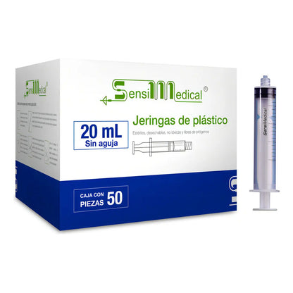 Jeringa Sensil Medical 20 Ml Sin Aguja Desechable Caja 50 Unidades
