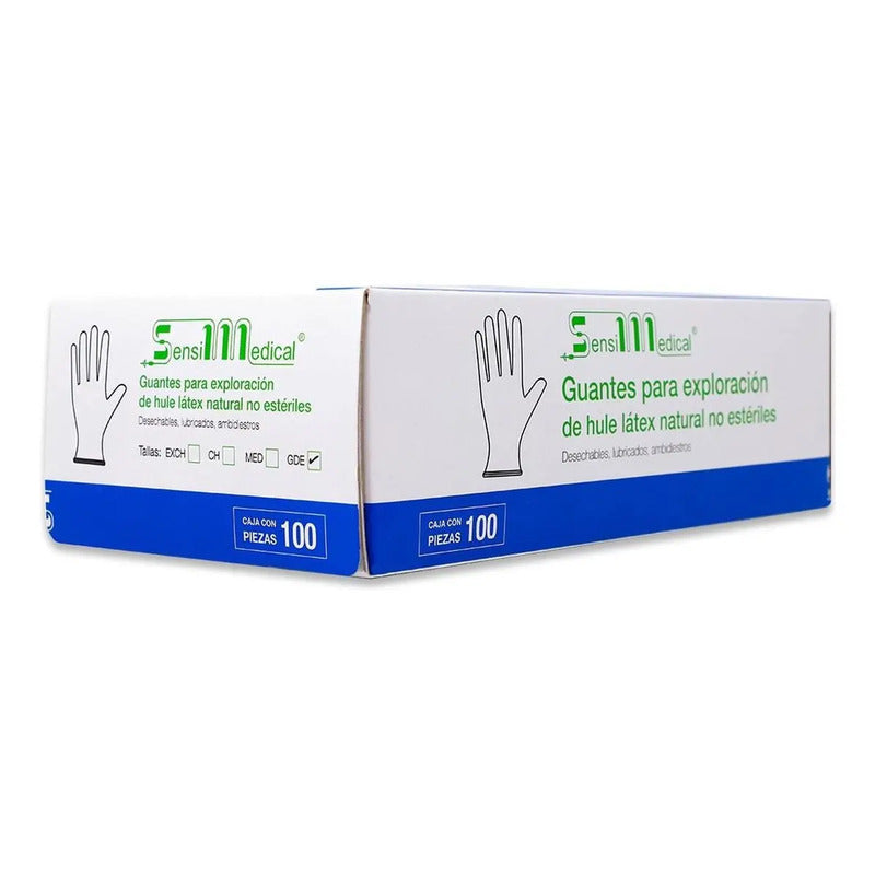Guantes Exploración Latex Sensil Medical No Estériles Talla G X100 Sin Color