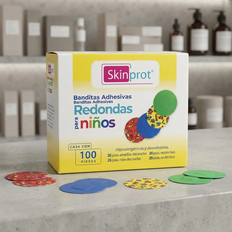 1200 Banditas Adhesivas Redondas Niños Skinprot