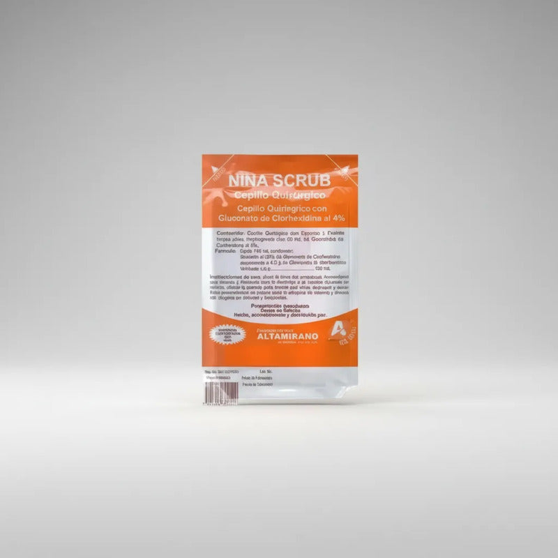 10 Cepillos Quirúrgicos Nina Scrub Clorhexidina Al 4%
