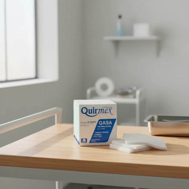 Gasa Estéril 10x10 Cm Refil 100 Piezas Quirmex Uno Clinico Blanco