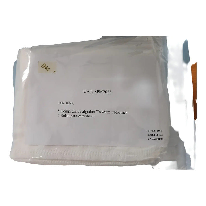 Compresa Quirúrgica Para Vientre Esteril 70x45cm C/5 Pz