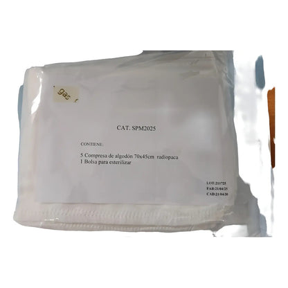 Compresa Quirúrgica Para Vientre Esteril 70x45cm C/5 Pz