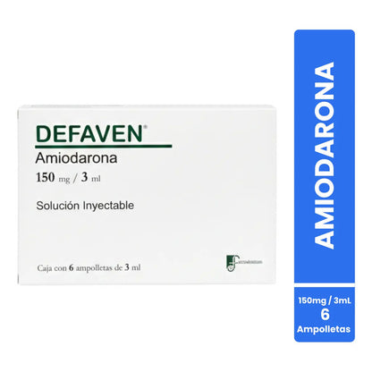 Defaven Amiodarona 150mg/3ml 6 Amp. Inyectables Farmadextrum