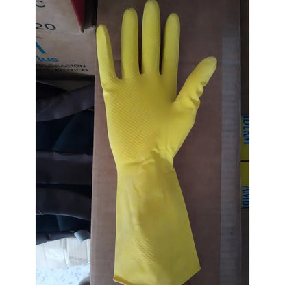 Guante De Látex Ambiderm Afelpado Pq Con 12 Pares Talla M Amarillo