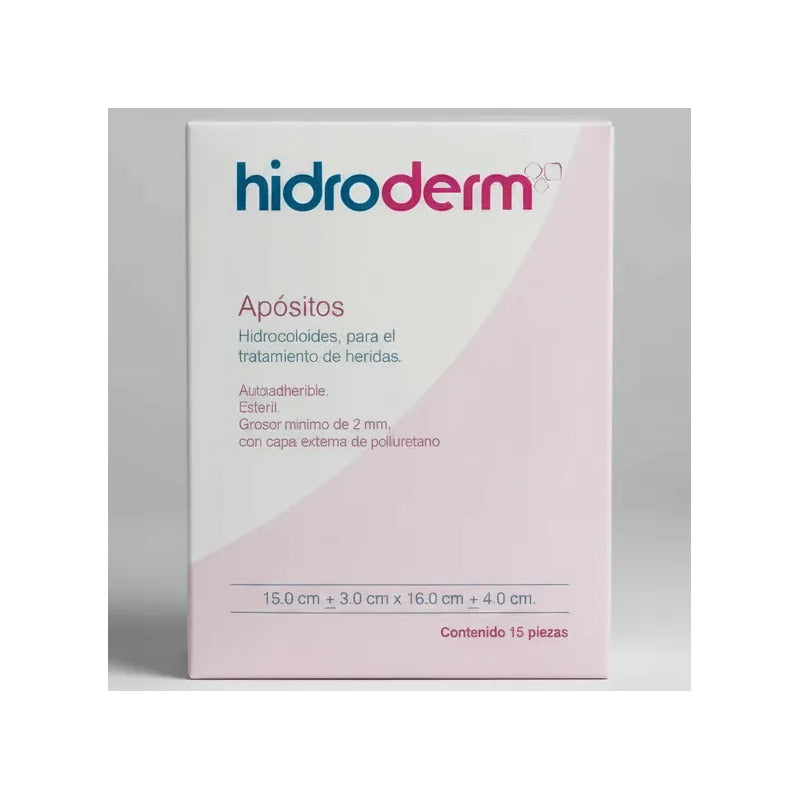 Caja Con 15 Piezas Apósito Hidrocoloide Hidroderm 15x21cm Amarillo