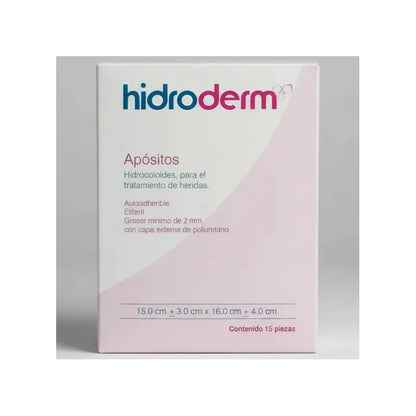 Caja Con 15 Piezas Apósito Hidrocoloide Hidroderm 15x21cm Amarillo