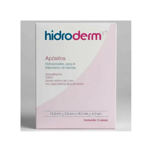 Caja Con 15 Piezas Apósito Hidrocoloide Hidroderm 15x21cm Amarillo