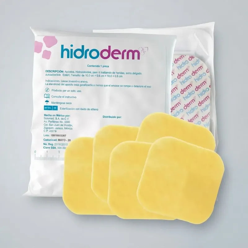 5 Pack Apósito O Parche Hidrocoloide 10cm X 10cm Estéril Amarillo