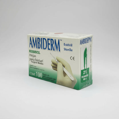 Hoja Para Bisturí Ambiderm #21 Acero Inox Caja Con 100 Hojas