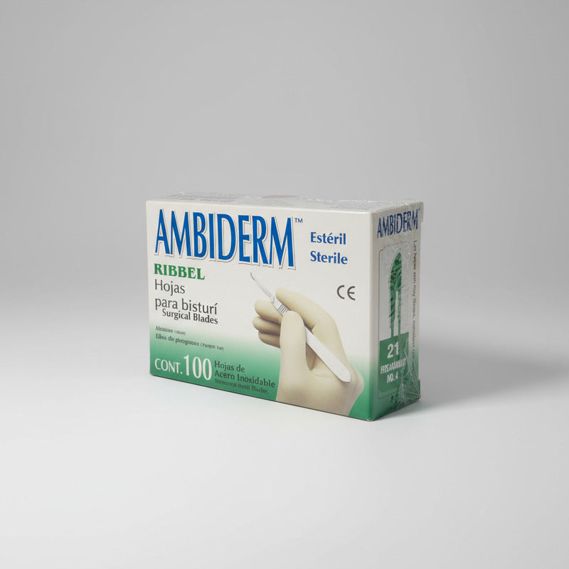 Hoja Para Bisturí Ambiderm #21 Acero Inox Caja Con 100 Hojas