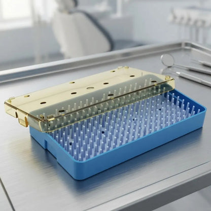 Caja De Esterilización P/instrumentos Orl, Oftalmo, Dental Azul