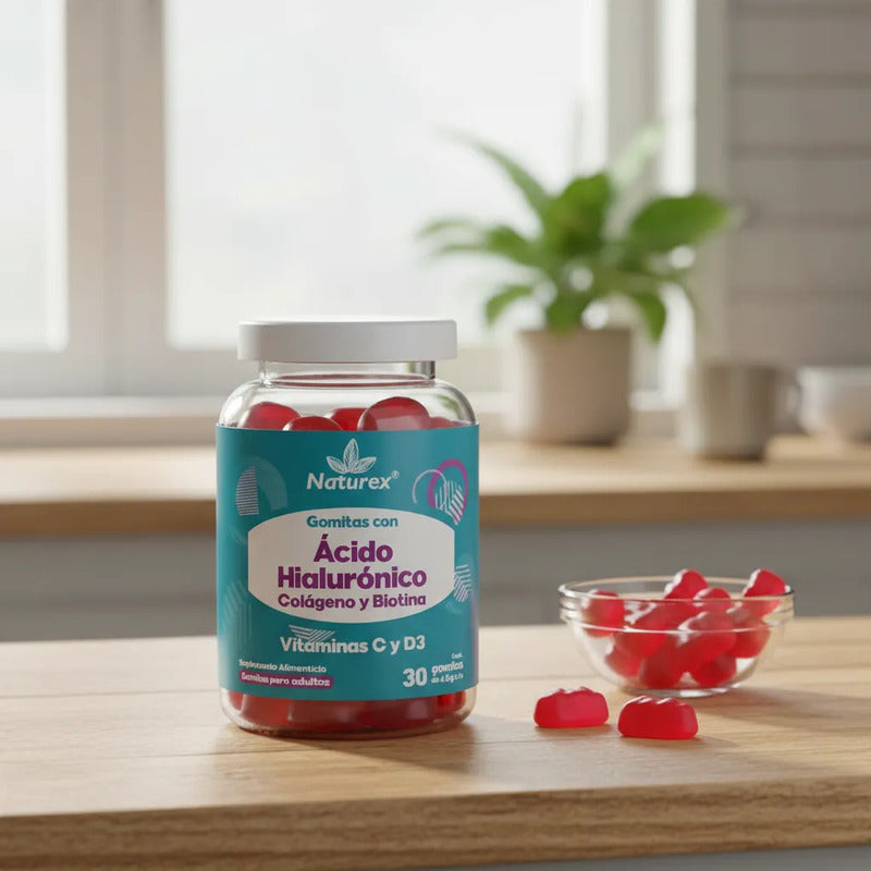 Gomix, Acido Hialurónico,adulto, 30 Gomitas 4.5g C/u Fresa