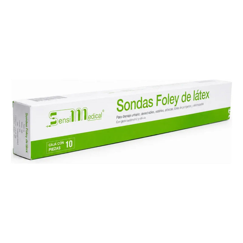 10 Sondas Foley De Látex 2 Vías 12fr Globo 30ml Sensimedical