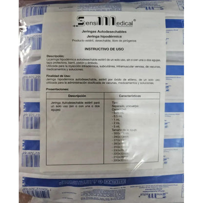 50 Jer .5ml P/vacunacion 3 De 20y22gx32mm Y 2 De 20y23gx32mm 0.5 Ml